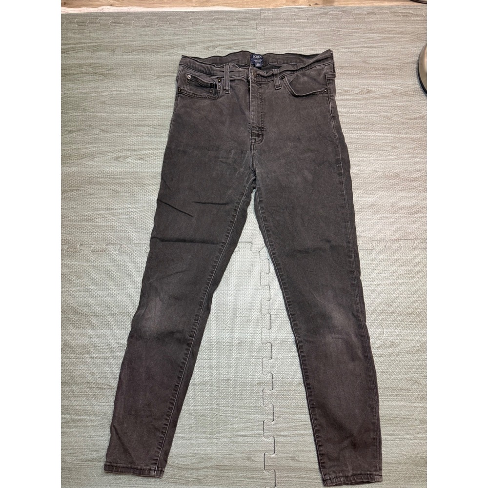 J.Crew Womens High Rise Skinny Jeans Faded Black Size 30 Stretch Denim